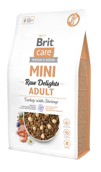 Brit Care Raw Delights Hipoalerjenik Hindi Etli ve Karidesli Tahılsız Küçük Irk Yetişkin Kedi Maması 2Kg ürün görseli 1