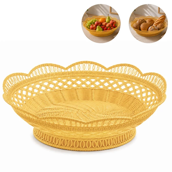 PLASTİK DANTEL DESENLİ EKMEK, MEYVE SEPETİ ürün görseli 1