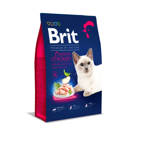 Brit Premium By Nature Tavuklu Kısırlaştırılmış Yetişkin Kedi Maması 8Kg ürün görseli 1