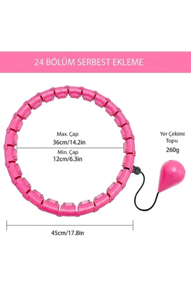 Pembe Hula Hoop Çember 24'lü Hulahoop, Egzersiz Çemberi, Egzersiz ürün görseli 1