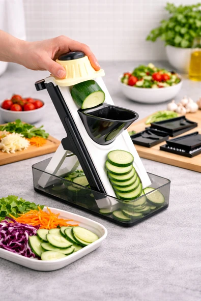 Tohana Smart Çok Fonksiyonlu Dik Hazneli Sebze Dilimleyici Mandolin Rende ürün görseli 1