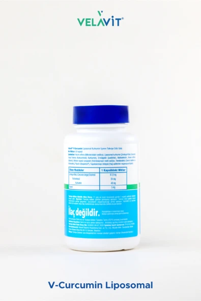 Velavit V-Curcumin Liposomal 30 Kapsül - Resim 4
