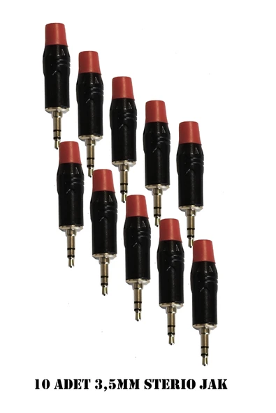 3.5 mm Stereo Çivi Jak Lehim Tipi Fiş Kulaklık Aux Bilgisayar Ses Kablosu Giriş Tamir Jakı 10 Adet ürün görseli 1