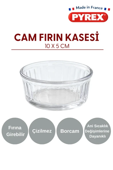 Fhilli Pyrex 4'lü Isıya Dayanıklı Kase Çizilmez Fırın Sufle Kabı 250 ml ürün görseli 1
