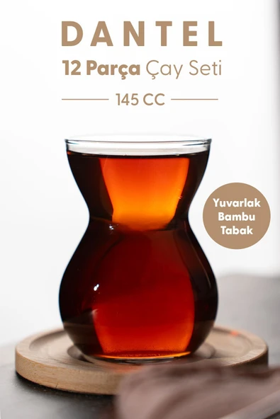 Fhilli Dantel 12 Parça Yuvarlak Bambu Altlıklı Çay seti ürün görseli 1