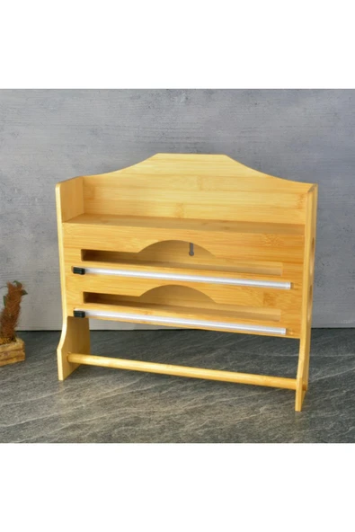 Tohana Bambu İkili Rulo Folyoluk - Kahverengi - 40x27 cm ürün görseli 1