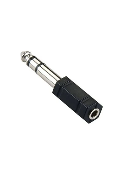 6.35 mm Erkek to 3.5 mm Dişi Jak Adaptörü - Büyük Jakı Küçük Jaka Çevirici Kulaklık Dönüştürücü ürün görseli 1