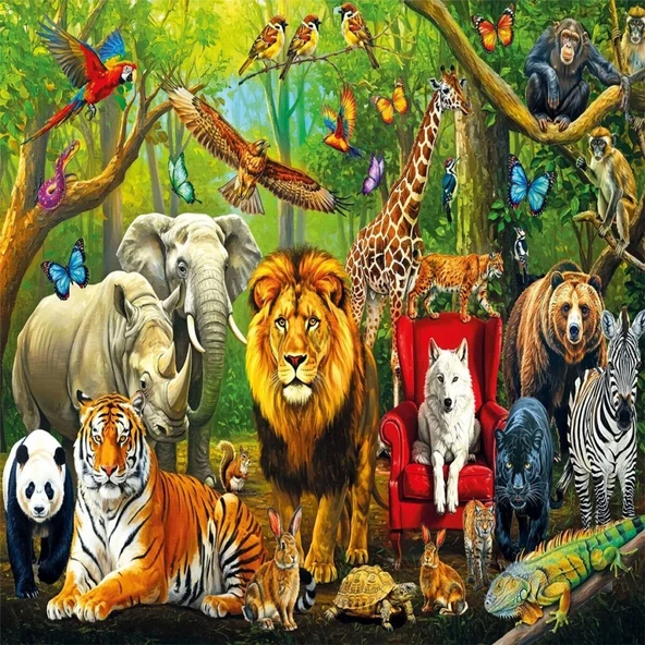 31504 FOREST ANIMALS 100 PARÇA PUZZLE - Resim 2