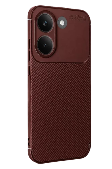 Newface Xiaomi Poco X8 Pro Auto Focus Karbon Kapak - Bordo ürün görseli 1