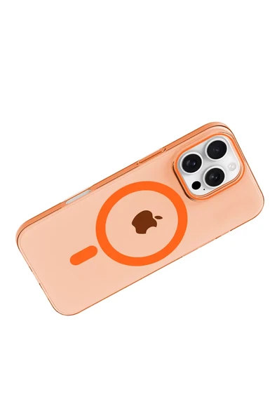 Joko Apple iPhone 16 Pro Max PC Blank Magsafe Kapak - Turuncu - Resim 3