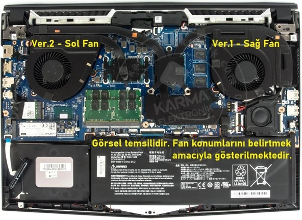 Casper Excalibur G650.8750-B560A Uyumlu Notebook CPU İşlemci Fanı (Sol Fan) ürün görseli 1
