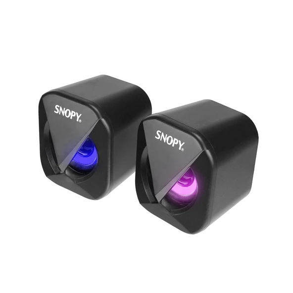 Snopy SN-83U 2.0 Mini Led Işıklı 2Wx2CH Siyah USB Gaming Speaker Hoparlör ürün görseli 1