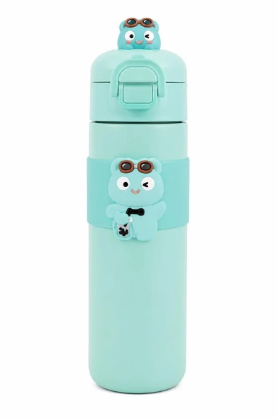 NOKI KIDS CIFT AGIZLI CELIK MATARA 500ml SU YESILI ürün görseli 1