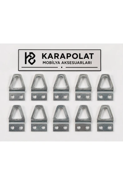 KARAPOLAT 10 Adet Tablo Kancası Kıvrık Model Metalik ürün görseli 1