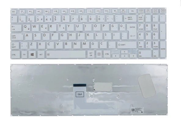Toshiba Satellite L50-C-16G, L50-C-16H Uyumlu Notebook Klavyesi, Laptop Tuş Takımı (Beyaz TR) ürün görseli 1