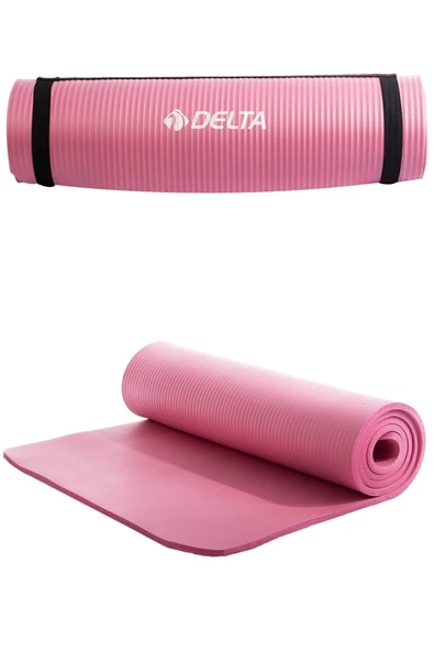 Delta Konfor Zemin 10 mm Taşıma Askılı Pilates Minderi Yoga Matı Pembe ürün görseli 1