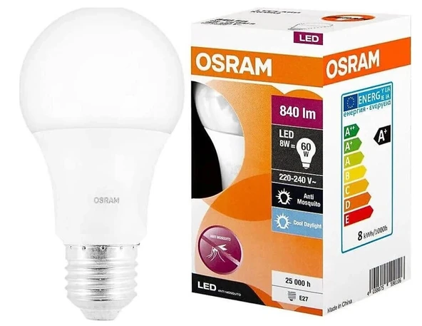 Osram 8 W 220 V E27 Beyaz Sinek Kovucu Led Ampul ürün görseli 1