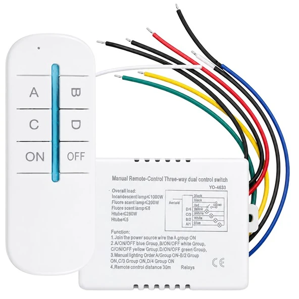 Weko WK-28838 4 Kanallı Uzaktan Kumandalı Aydınlatma Kontrol Anahtarı Avize Modülü ürün görseli 1