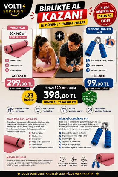 Yoga Matı + Bilek Güçlendirme Seti ürün görseli 1