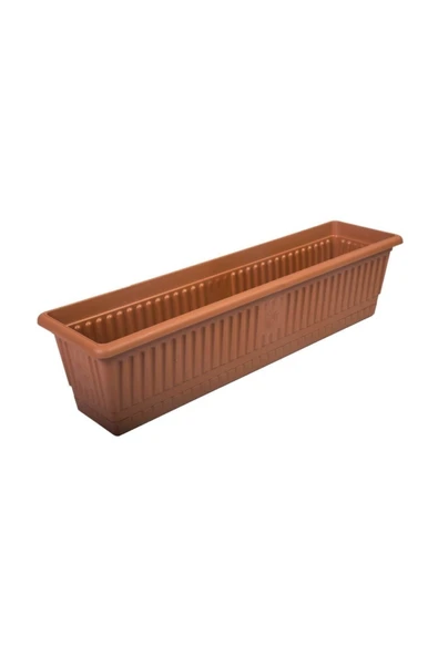 Marketonya Hak Plastik No3 1 Adet Dikdörtgen Uzun Balkon Saksısı Sebze Saksı Çiçek Saksı kahverengi ürün görseli 1