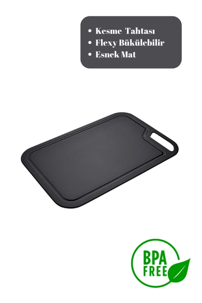 Carpekitchen Kesme Matı Tahtası Flexy Bükülebilir Esnek Mat ANTRASİT 28 x 32 ürün görseli 1