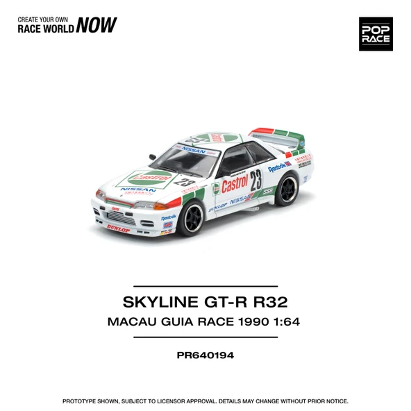 Pop Race PR640194 1/64 GT-R R32 Macau Guia Race 1990 Winner ürün görseli 1