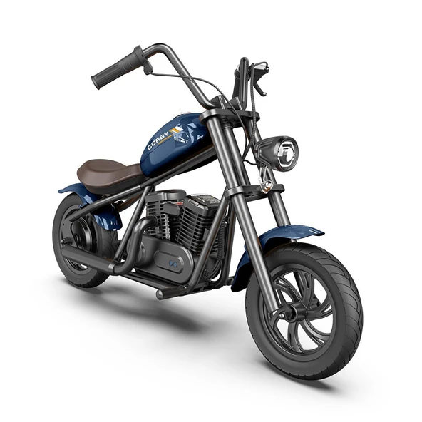 Corby R240X 3 Vitesli Farlı 13 KM Menzilli 160 W Mavi Güçlü Mini Elektrikli Çocuk Motosikleti ürün görseli 1