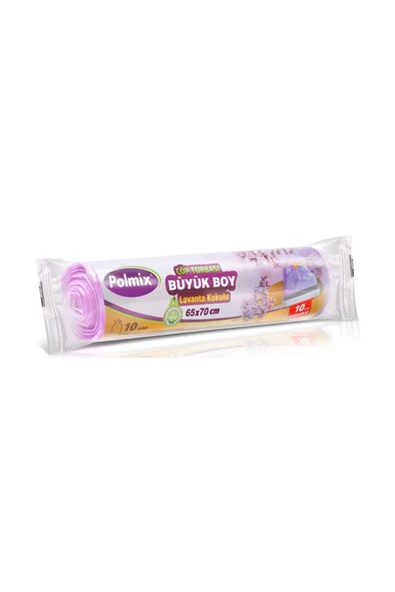 Büzgülü Büyük Boy Çöp Torbası Lavanta Kokulu 65X70 cm ürün görseli 1