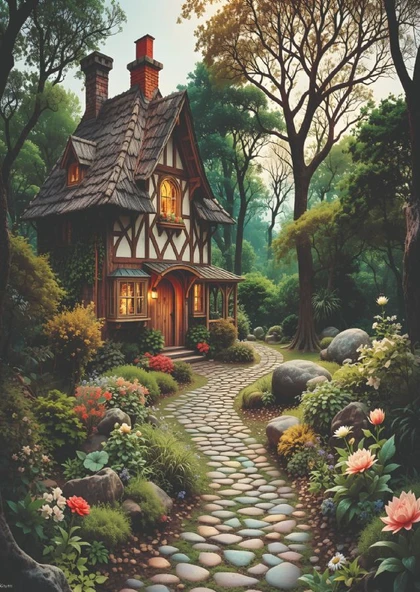 Nova Puzzle 1000 Parça Puzzle - Huzurlu Orman Evi - 41198 ürün görseli 1