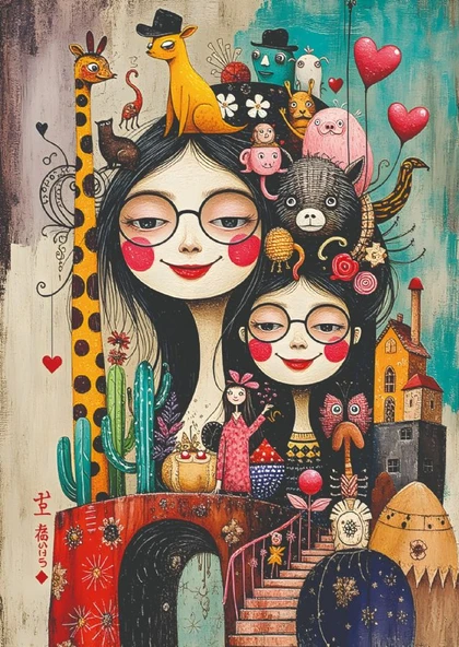 Nova Puzzle 1000 Parça İki Kız Kardeş Puzzle - 41200 ürün görseli 1