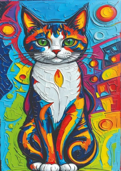 Nova Puzzle 1000 Parçalık Renkli Kedi Portresi Yapboz/Puzzle - 41201 ürün görseli 1