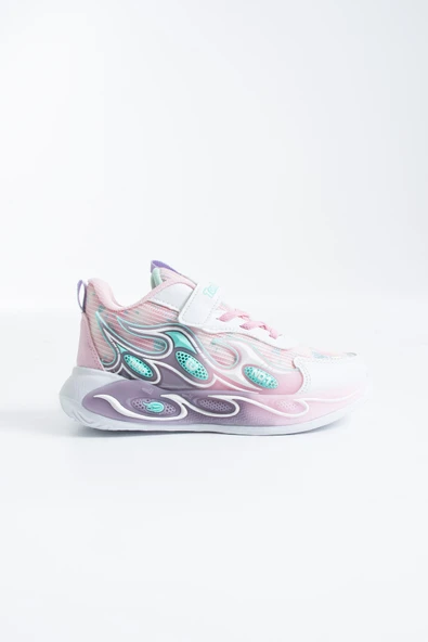 Wins Kız Çocuk Pembe Lila Renk Geçişli Cırtlı Kalın Taban Trend Günlük Spor Ayakkabı Sneaker ürün görseli 1