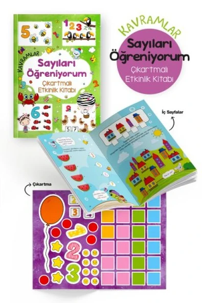 Kavramlar – Sayıları Öğreniyorum – Çıkartmalı Etkinlik Kitabı - 3 Yaş + ürün görseli 1