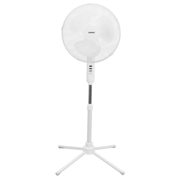 Everest FAN10 Valora Air Beyaz-Gri 16 Maks 45W 3 Kademe 1200RPM Yıldız Ayak 5 Bıçaklı Vantilatör ürün görseli 1