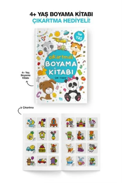 Çıkartmalı Boyama Kitabı 4 Yaş + ürün görseli 1