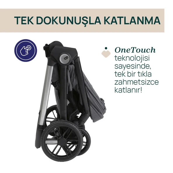 Bellagio Bebek Arabası Black Satin - Resim 4