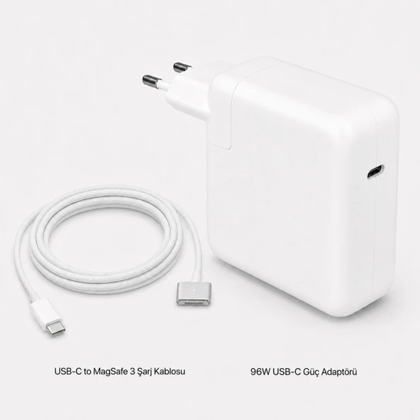 Apple MacBook Pro 14 inç (2023) 96W USB-C Magsafe 3 Güç Adaptörü ürün görseli 1