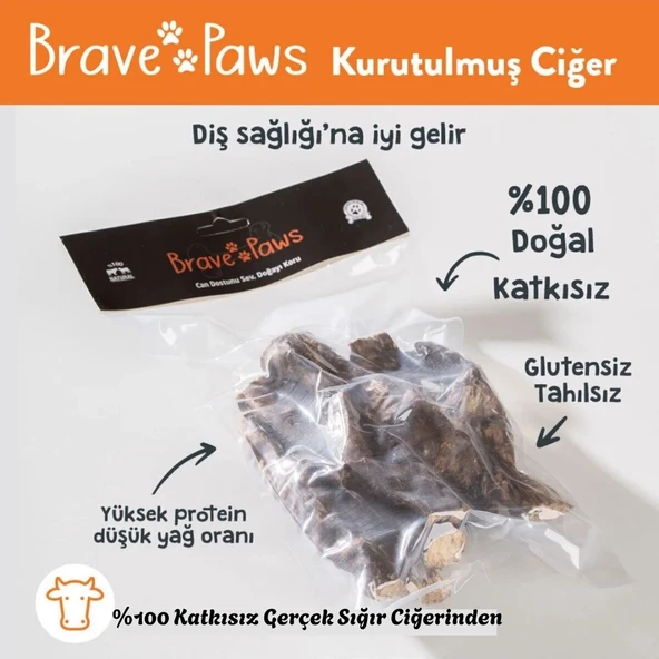 SP Brave Paws Kurutulmuş Dana Ciğer Stick 100 Gram Köpek Ödül Maması ürün görseli 1