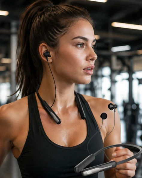 Extra Bass Kablosuz Kulaklık Uzun Bataryalı Neckband Tasarım ürün görseli 1