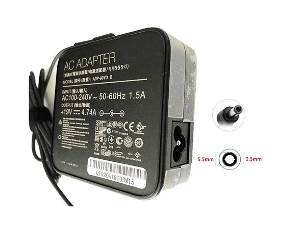 Asus 19V 4.74A (90W) 5.5*2.5mm Notebook Adaptör, Şarj Cihazı (Wall Tip) / CMADP084 ürün görseli 1