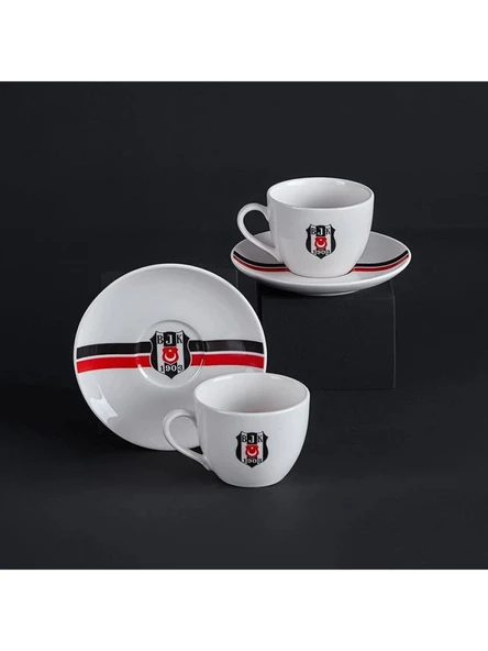 Neva Porselen BJK Desenli Çay Fincan Seti 2'li ürün görseli 1