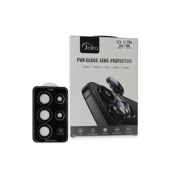 Joko Samsung Galaxy S24 Ultra Pvd Metal Kamera Lens - Siyah ürün görseli 1