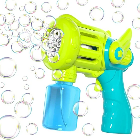 Bubble Machine Gun Baloncuk Çıkartan Tabanca Büyük Boy Pilli Otomatik Köpük Tabancası Yeşil/Mavi ürün görseli 1