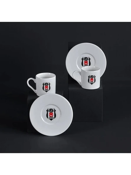 Neva Porselen BJK Arma Logolu Kahve Fincan Seti 2'li ürün görseli 1