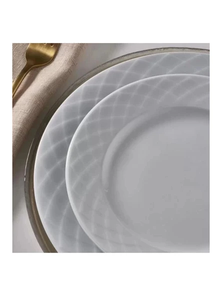 Gönül Porselen Alfa Düz Beyaz Tabak 25 cm 6'lı ürün görseli 1