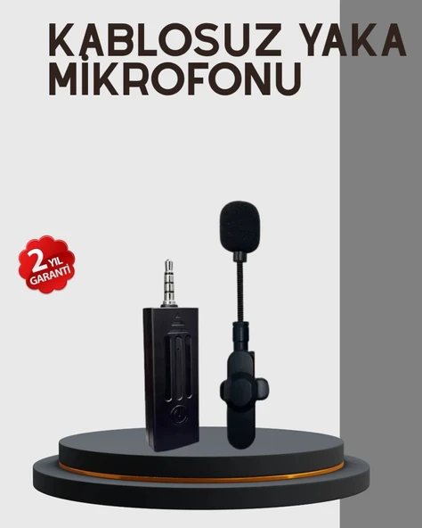 20 Metre Menzilli Kablosuz Yaka Mikrofonu Gürültü Engelleyici ürün görseli 1
