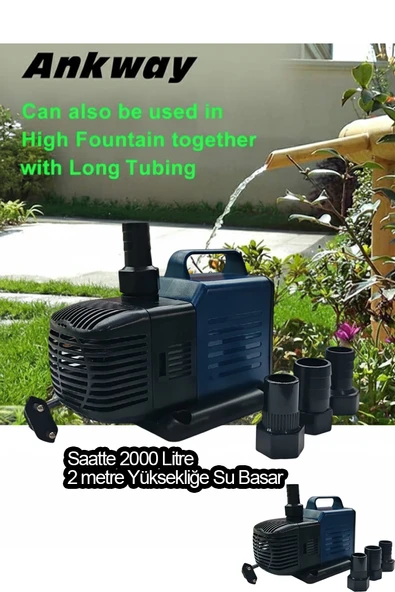 Süs Havuzu Motoru Sump Motor Şelale Motor 2 metre Yüksekliğe Su Yükseltebilir ürün görseli 1