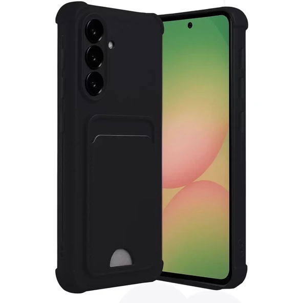 Samsung Galaxy A56 Kılıf Kelvin Kartvizitli Silikon - Siyah ürün görseli 1