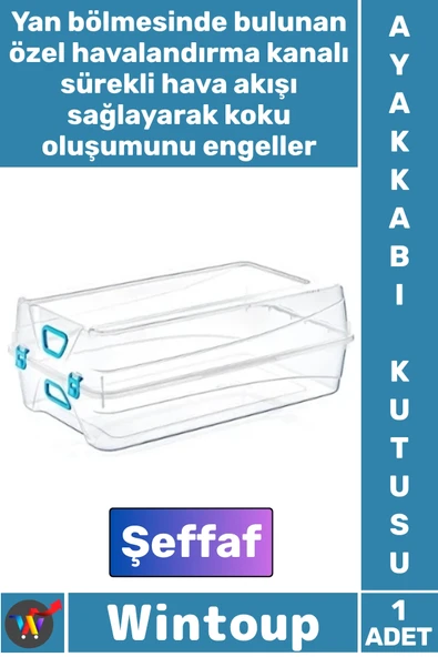 #Ayakkabı Şeffaf Plastik Havalandırmalı Kokusuz Pratik Saklama Organizeri Erkek Ayakkabı Kutusu ürün görseli 1