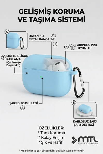 AirPods Pro 2 Uyumlu Premium Lansman Kılıf Kadife İç Astarlı Darbe Emici Silikon SOO-156 ürün görseli 1